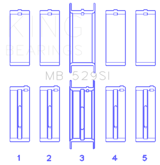 King Engine Bearings Ford V8 221 (Size STDX) Main Bearing Set