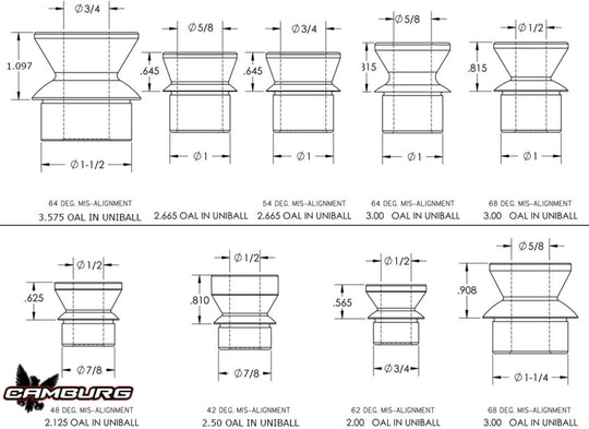 Camburg 1in. x 3/4in. Hi-misalignment Spacers (pair)