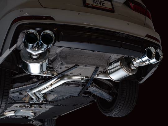 AWE Tuning 19-23 Audi C8 S6/S7 2.9T V6 AWD Touring Edition Exhaust - Chrome Silver Tips