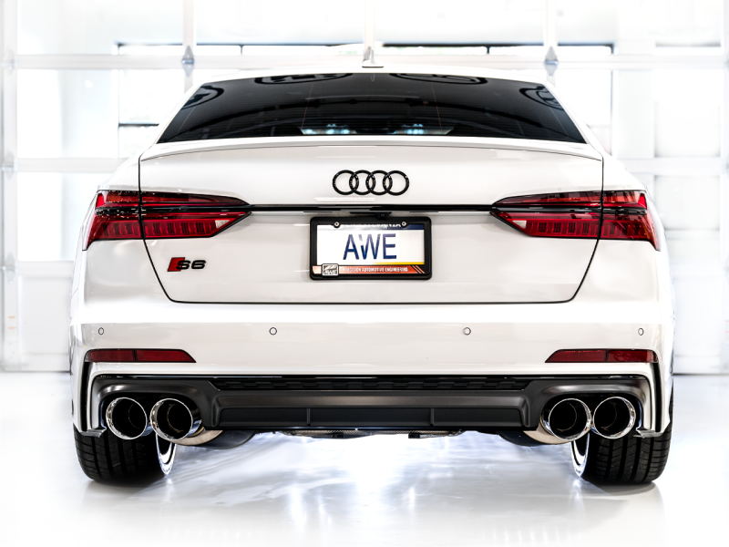 AWE Tuning 19-23 Audi C8 S6/S7 2.9T V6 AWD Track Edition Exhaust - Chrome Silver Tips