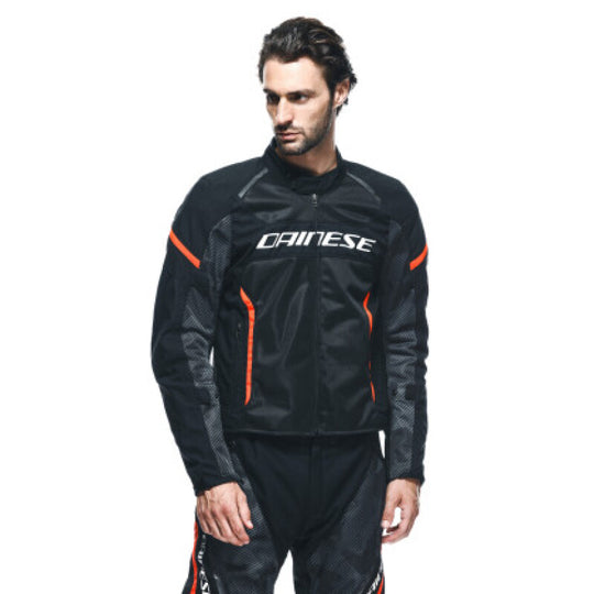 Dainese Air Frame 3 Tex Jacket Black/Black/Red Fluorescent Size - 44