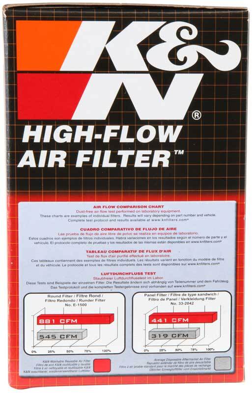 K&N Universal Clamp-On Air Filter - 2 1/4in 10 DEG FLG 3 1/2in OD 6in H