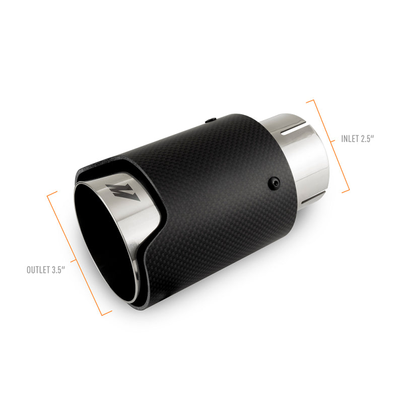 Mishimoto Carbon Fiber Muffler Tip 2.5in Inlet 3.5in Outlet M Polished