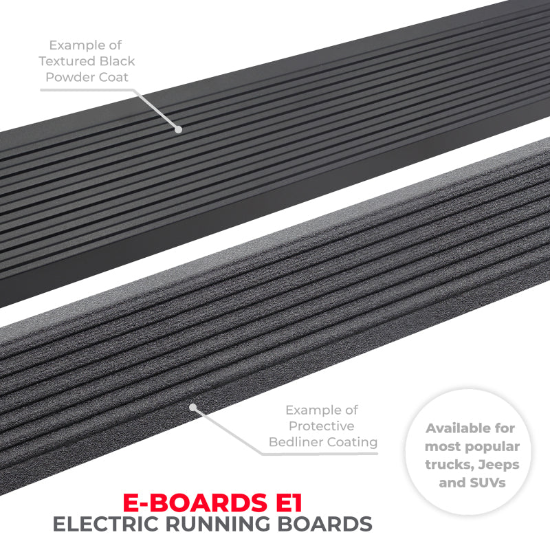 Go Rhino 19-23 Ram 1500 Crew Cab 4dr E-BOARD E1 Electric Running Board Kit - Bedliner Coating