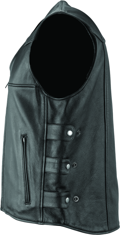 River Road Plains Leather Vest Black - Small