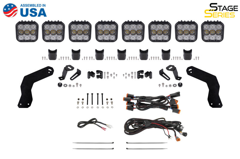 Diode Dynamics 17-24 Can-Am Maverick X3 SS5 Sport CrossLink Roof Lightbar Kit - Yellow Combo