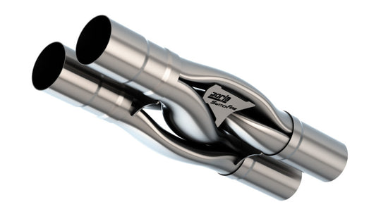 Borla Universal Hydroformed Switchfire X-Pipe 3in ID 3in OD Outlets W/O Notches