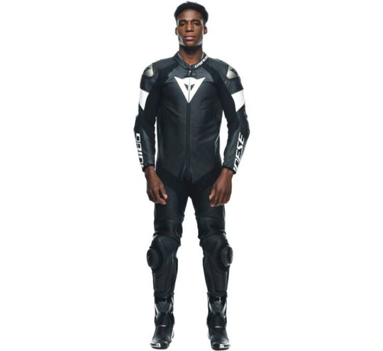 Dainese Tosa 1PC Leather Suit Perforated Black/Black/White Size - 48