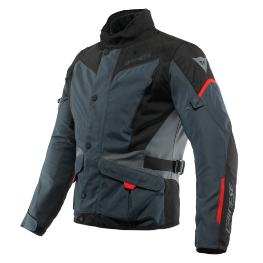 Dainese Tempest 3 D Dry Jacket Ebony/Black/Lava Red Size - 62