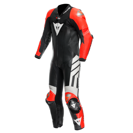 Dainese Mugello 3 Perforated D- Air 1 Pc Leather Suit Black/Fluorescent Red/White Size - 44