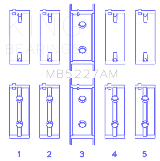 King Engine Bearings Mitsubishi 4G63/4G63T (->92) (Size +0.25mm) Main Bearing Set