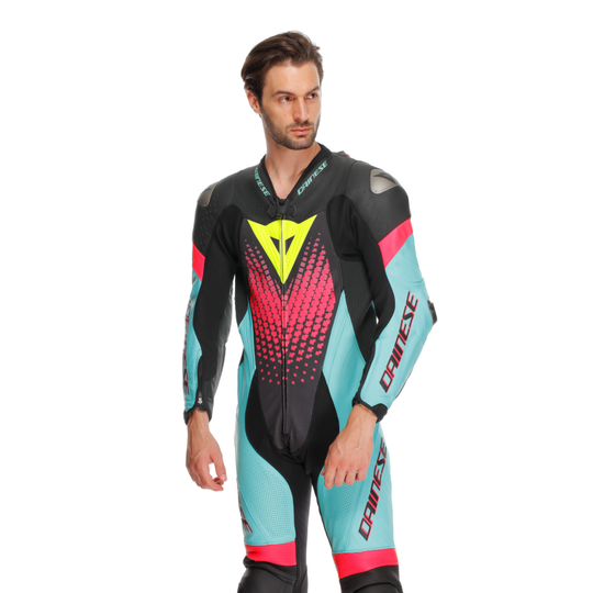 Dainese Laguna Seca 6 1PC Leather Suit Perforated Black/Water/Fuxia Size - 44