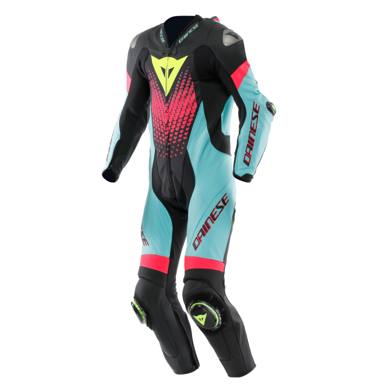 Dainese Laguna Seca 6 1PC Leather Suit Perforated Black/Water/Fuxia Size - 50