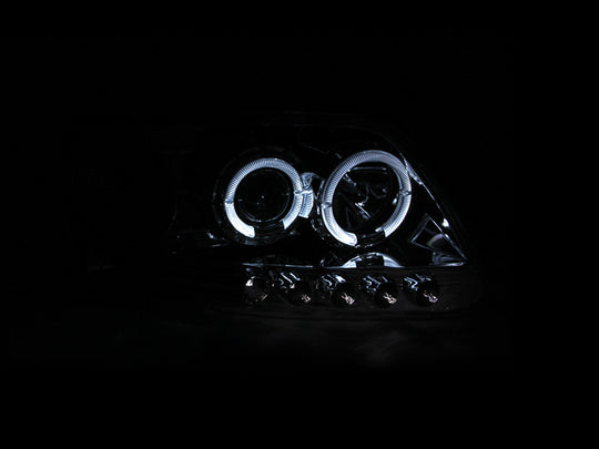 ANZO 1997.5-2003 Ford F-150 Projector Headlights w/ Halo and LED Chrome 1pc