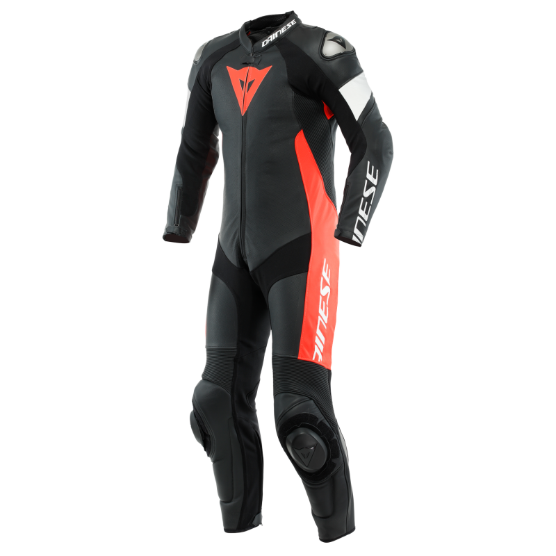 Dainese Tosa 1PC Leather Suit Perforated Black/Fluorescent Red/White Size - 54