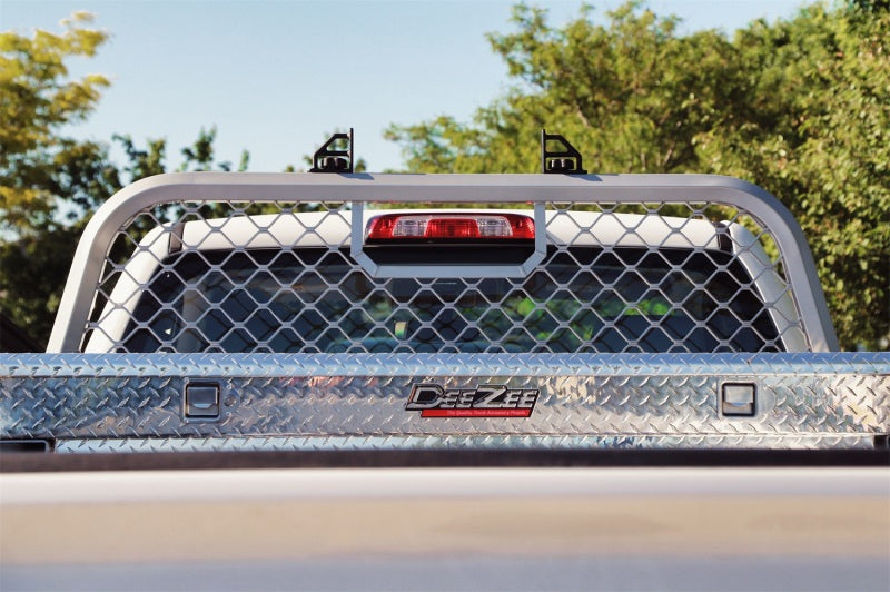 Deezee 17-23 Ford SuperDuty Cargo Management Cab Rack - Silver Mesh