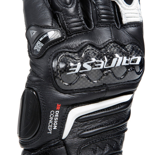 Dainese Carbon 4 Long Lady Leather Gloves - Black/White - XL