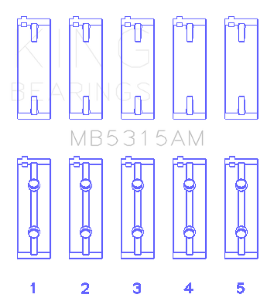 King Engine Bearings Mitsubishi 4G63/4G64 (Size +1.0mm) Main Bearing Set