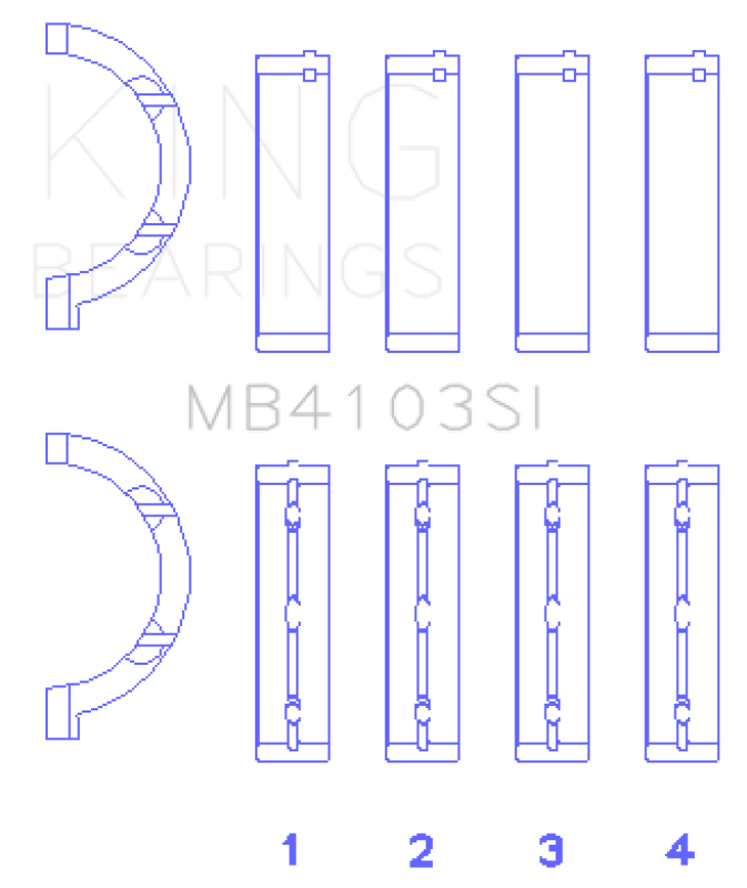 King Engine Bearings Chrysler 197 (Size +0.25mm) Main Bearing Set