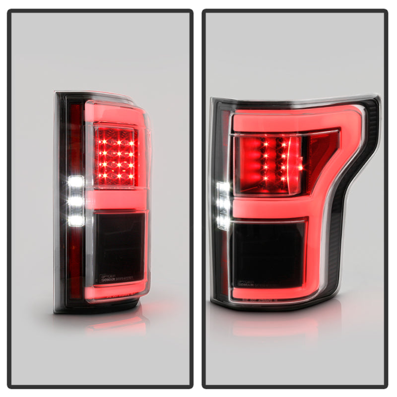 Spyder 18-20 Ford F150 w/ Rear Blind Spot LED Tail Lights - Black (ALT-YD-FF15018BS-LED-BK)