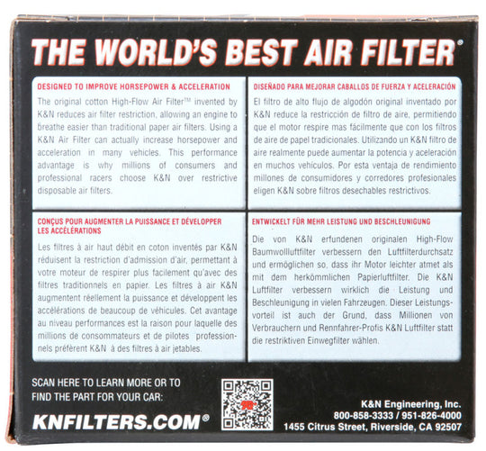 K&N Filter Universal Rubber Filter Oval Tapered 4in Base O/S L x 3.5in Top O/S L x 2.75in H