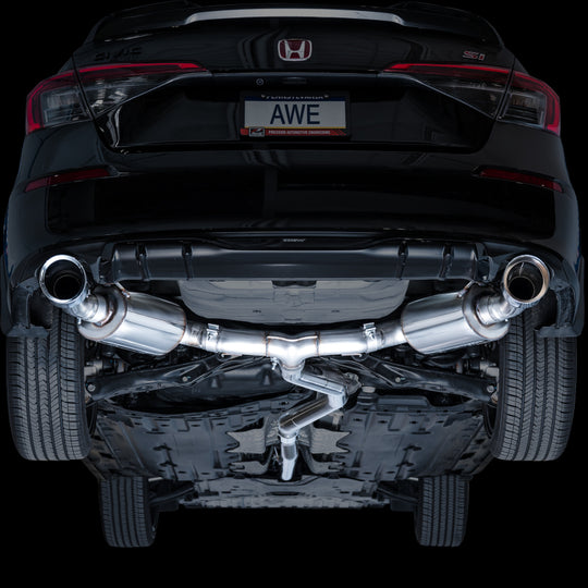 AWE Tuning 22+ Honda Civic Si/Acura Integra Touring Edition Catback Exhaust - Dual Chrome Silver Tip