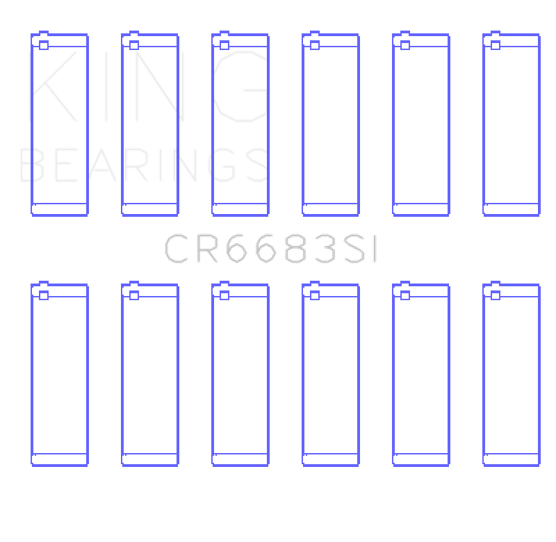 King Engine Bearings ChevrolET 262 (Od+.002in) (Size +0.50mm) Connecting Rod Bearing Set