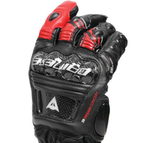 Dainese Druid 4 Leather Gloves Black/Lava-Red/White - Medium