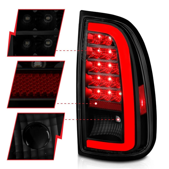 ANZO 00-06 Toyota Tundra (Std. Bed/Reg Cab) LED Taillights w/Light Bar Black Housing Smoke Lens