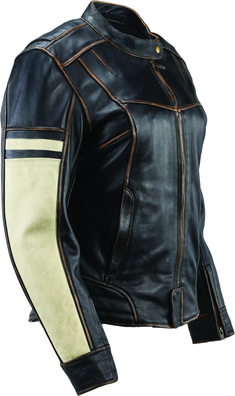 Kuryakyn Leather By River Road Dame Vintage Leather Jacket Black Womens - Small