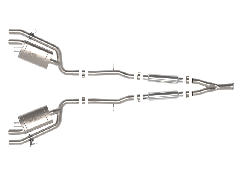 aFe Gemini XV 3in to Dual 2-1/2in 304 SS Cat-Back Exhaust w/ Cut-Out 18-21 Kia Stinger L4-2.0L (t)