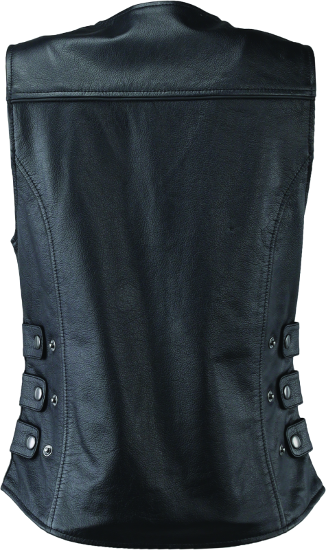 River Road Plains Leather Vest Black Womens - Small