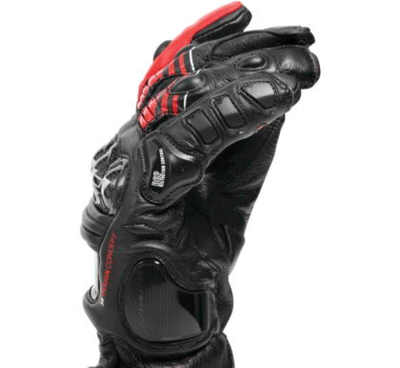 Dainese Druid 4 Leather Gloves Black/Lava-Red/White - Medium