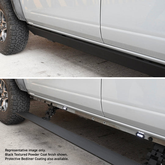 RealTruck 19-24 Ram 1500 Quad Cab 4dr VoltStep Electric Running Board Kit - Bedliner Coating