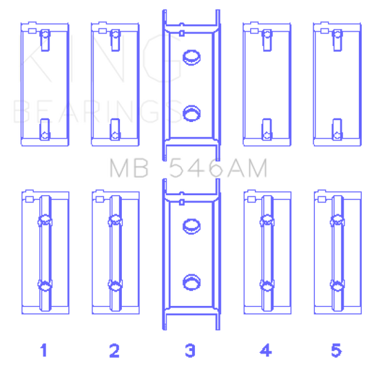 King Engine Bearings Mitsubishi G25B/4G54/4G53 (Size +0.75mm) Main Bearing Set