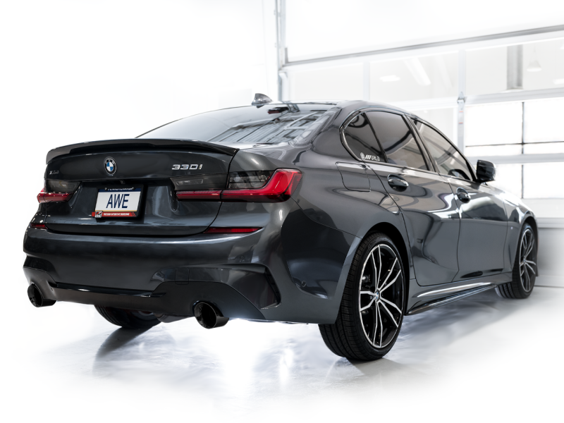 AWE 19-23 BMW 330i / 21-23 BMW 430i Base G2X Track Edition Axle Back Exhaust - Diamond Black