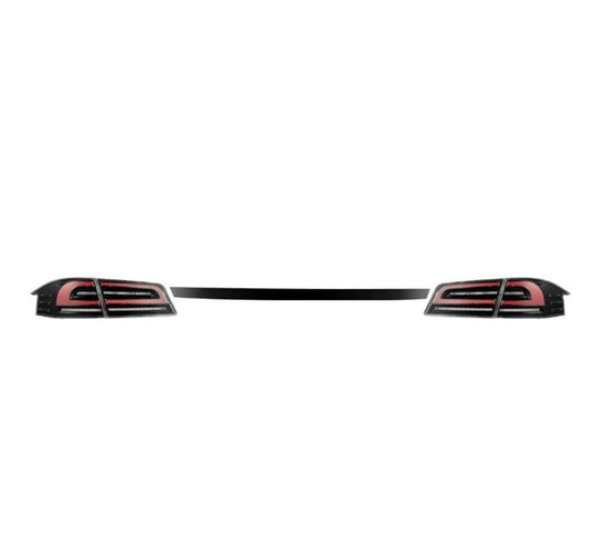 AlphaRex 12-21 Tesla Model S LUXX-Series LED Tail Lights - Black/Red