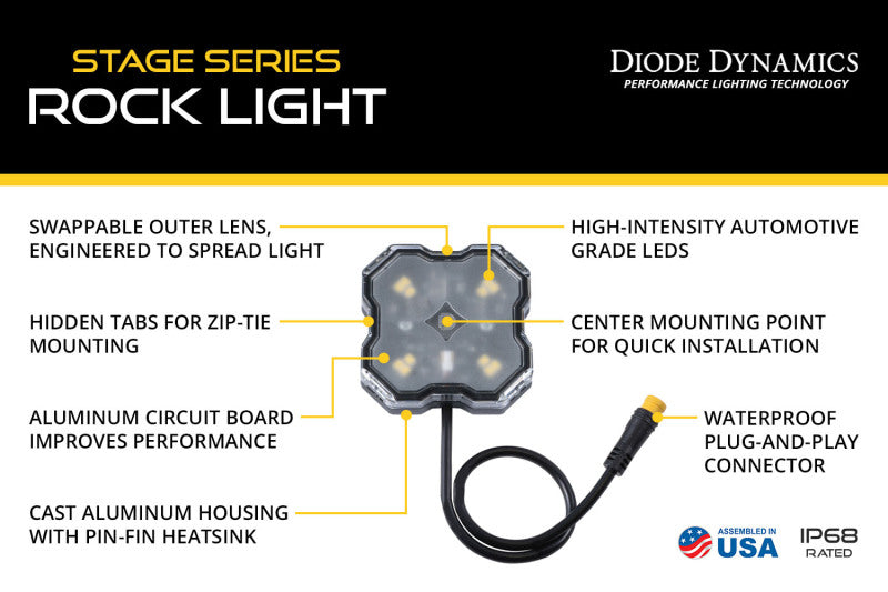 Diode Dynamics Stage Series RGBW LED Rock Light Kit (8-pack)