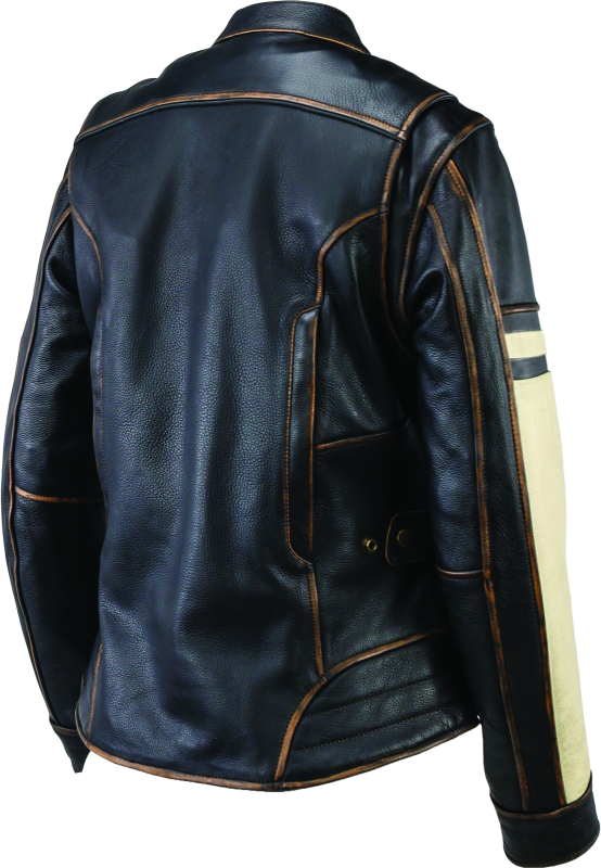 River Road Dame Vintage Leather Jacket Black Womens - Small