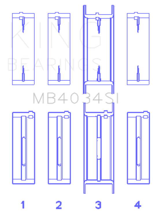 King Engine Bearings Ford 232 (Size +0.75mm) Main Bearing Set