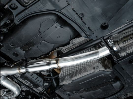 AWE Tuning MK8 Volkswagen Golf R 3in Touring Edition Quad Exhaust - Chrome Silver Tips