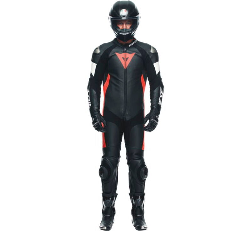 Dainese Tosa 1PC Leather Suit Perforated Black/Fluorescent Red/White Size - 54