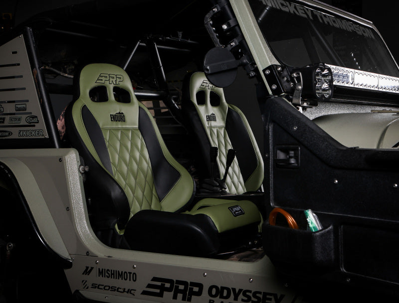 PRP 97-02 Jeep Wrangler TJ Enduro Elite Suspension Seat Crawl Edition - Gray (Pair)