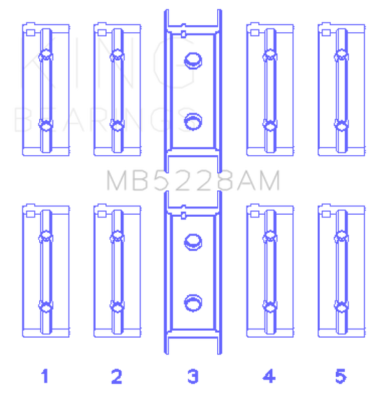 King Engine Bearings Mitsubishi 4G52 (Size +0.50mm) Main Bearing Set