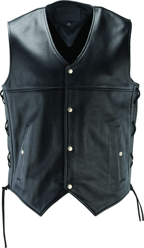 Kuryakyn Leather By River Road Old Skool Leather Vest Black - Large