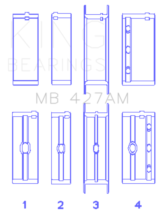 King Engine Bearings ChevrolET 173 V6 (Size +0.25mm) Main Bearing Set