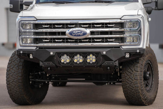 Addictive Desert Designs 2023+ Ford F-250/F-350 Bomber Front Bumper (w/ 3 Baja Designs LP6 Mounts)