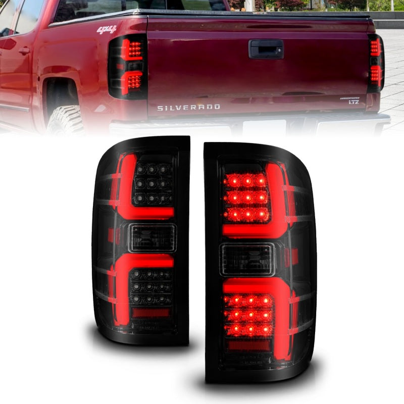 ANZO 15-19 Chevrolet Silverado 2500 HD/3500 HD LED Taillight w/ Sequential Black Housing/Smoke Lens