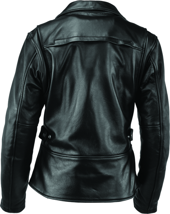 River Road Ironclad Classic Leather Jacket Black Womens - Small