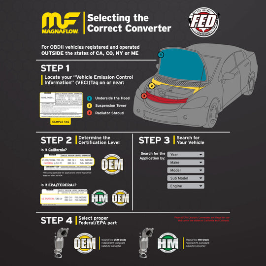 Magnaflow 10-11 Cayenne V8 4.8 OEM Underbody Direct Fit Converter